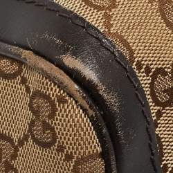 Gucci Beige/Brown GG Canvas Medium Vintage Web Boston Bag