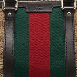 Gucci Beige/Brown GG Canvas Medium Vintage Web Boston Bag