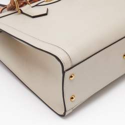 Gucci Off White Leather Small Bamboo Diana Tote