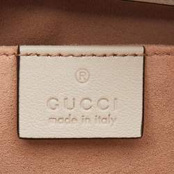 Gucci Off White Leather Small Bamboo Diana Tote