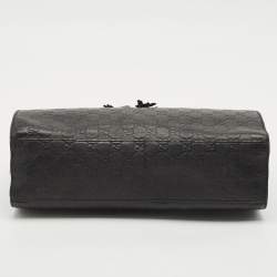 Gucci Black Guccissima Leather Large Emily Chain Shoulder Bag