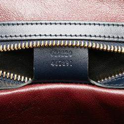 Gucci Beige Black Small Canvas Horsebit 1955 Satchel