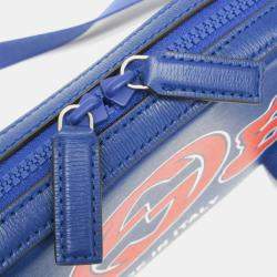 Gucci Blue and Orange Leather Shoulder Bag