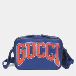 Gucci Blue and Orange Leather Shoulder Bag