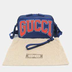 Gucci Blue and Orange Leather Shoulder Bag