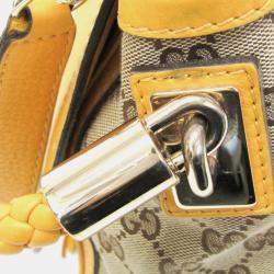 Gucci Beige and Yellow GG Canvas Bella Shoulder Bag