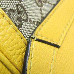 Gucci Beige and Yellow GG Canvas Bella Shoulder Bag