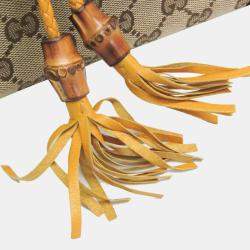 Gucci Beige and Yellow GG Canvas Bella Shoulder Bag