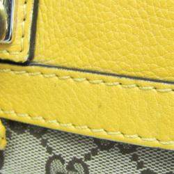 Gucci Beige and Yellow GG Canvas Bella Shoulder Bag