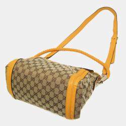 Gucci Beige and Yellow GG Canvas Bella Shoulder Bag