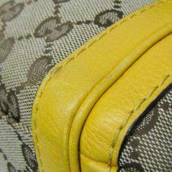 Gucci Beige and Yellow GG Canvas Bella Shoulder Bag