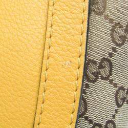Gucci Beige and Yellow GG Canvas Bella Shoulder Bag