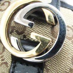 Pre Owned Gucci Beige and Black GG Twins Canvas Tote Bag