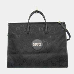Gucci Off The Grid GG Nylon Canvas Leather Handbag Black
