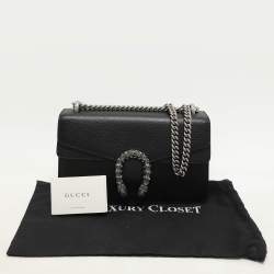 Gucci Black Leather Small Dionysus Shoulder Bag
