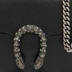Gucci Black Leather Small Dionysus Shoulder Bag