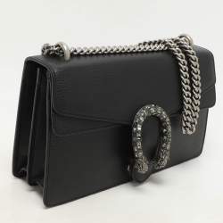 Gucci Black Leather Small Dionysus Shoulder Bag