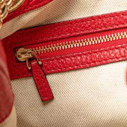 Gucci Red Medium Leather Soho Chain Tote