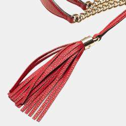 Gucci Red Medium Leather Soho Chain Tote