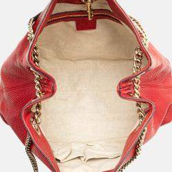 Gucci Red Medium Leather Soho Chain Tote