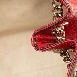 Gucci Red Medium Leather Soho Chain Tote