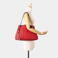 Gucci Red Medium Leather Soho Chain Tote