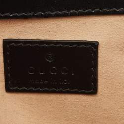 مملوكة مسبقًا Gucci Black Matelassé Aria Leather Super Mini GG Marmont Shoulder Bag