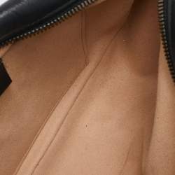 Pre Owned Gucci Black Matelassé Leather Small GG Marmont Bag