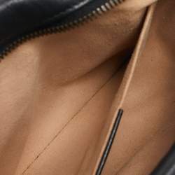 Pre Owned Gucci Black Matelassé Leather Small GG Marmont Bag