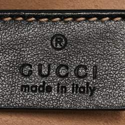 Pre Owned Gucci Black Matelassé Leather Small GG Marmont Bag