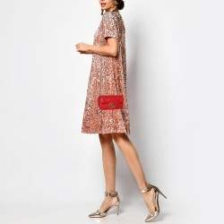 Gucci Red Matelassé Leather Super Mini GG Marmont Shoulder Bag