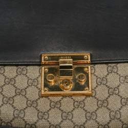 Gucci Tricolor GG Supreme Canvas and Leather Medium Padlock Shoulder Bag