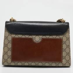 Gucci Tricolor GG Supreme Canvas and Leather Medium Padlock Shoulder Bag