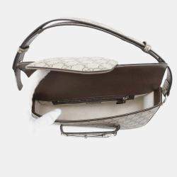 Gucci Beige Gg Supremecanvas Leather Horsebit 1955 Shoulder Bag 