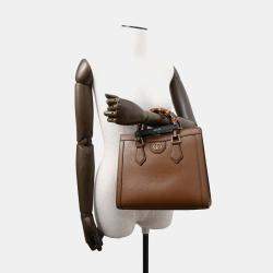 Gucci  Brown Leather Bamboo Medium Diana Bamboo Shoulder Bag