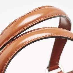 Gucci Brown Glazed Leather Large Lady Lock Top Handle Bag