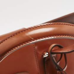 Gucci Brown Glazed Leather Large Lady Lock Top Handle Bag