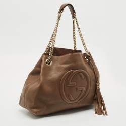 Gucci Brown Leather Medium Soho Chain Shoulder Bag
