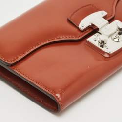 Gucci Brown Glazed Leather Lady Lock Continental Wallet