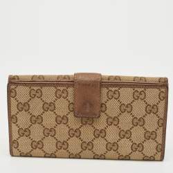 Gucci Beige GG Canvas Double G Continental Wallet