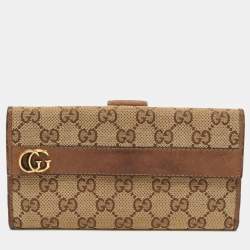 Gucci Beige GG Canvas Double G Continental Wallet