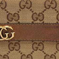 Gucci Beige GG Canvas Double G Continental Wallet