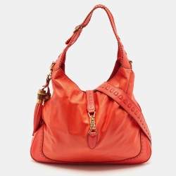 Gucci Red Leather Large New Jackie Hobo