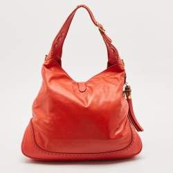 Gucci Red Leather Large New Jackie Hobo