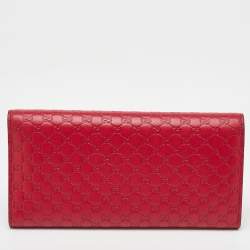 Gucci Red Microguccissima Leather Flap Continental Wallet