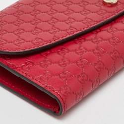 Gucci Red Microguccissima Leather Flap Continental Wallet