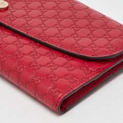 Gucci Red Microguccissima Leather Flap Continental Wallet