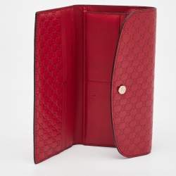 Gucci Red Microguccissima Leather Flap Continental Wallet
