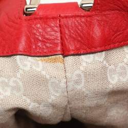 Gucci Red Leather Diana Bamboo Handle Hobo