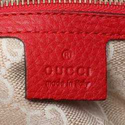 Gucci Red Leather Diana Bamboo Handle Hobo